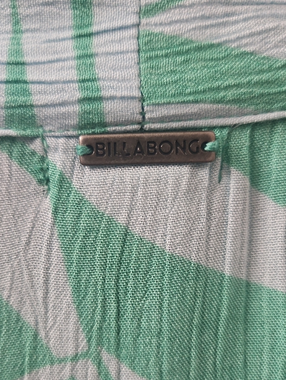 Billabong Swim Robe Cover Up Tropicana Mint Palm Print Kimono with Pink Accent - Picture 5 of 6